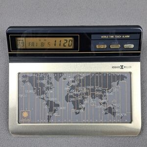 NIB Howard Miller Clock World Touch Time Alarm Model 621-229 Digital World Map